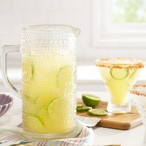 ❤️ 5 Piece Set Pioneer Woman Glass Pitcher and Coctail Glasses Set